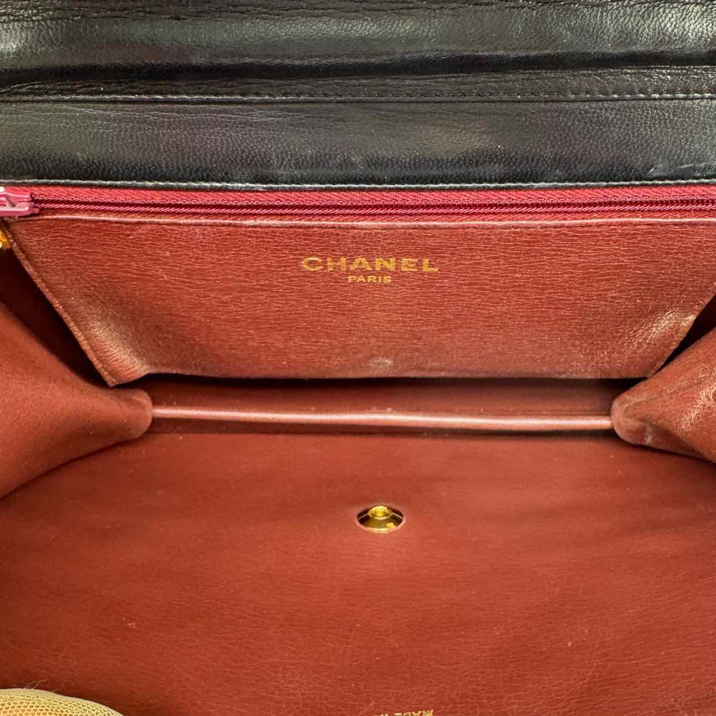 CHANEL Quilted Lambskin Push Lock Small Single Flap Back
