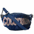 CHANEL Sequin Coco Cuba Belt Bag Blue/Pink