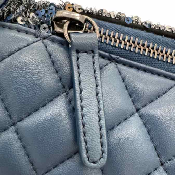 CHANEL Sequin Coco Cuba Belt Bag Blue/Pink