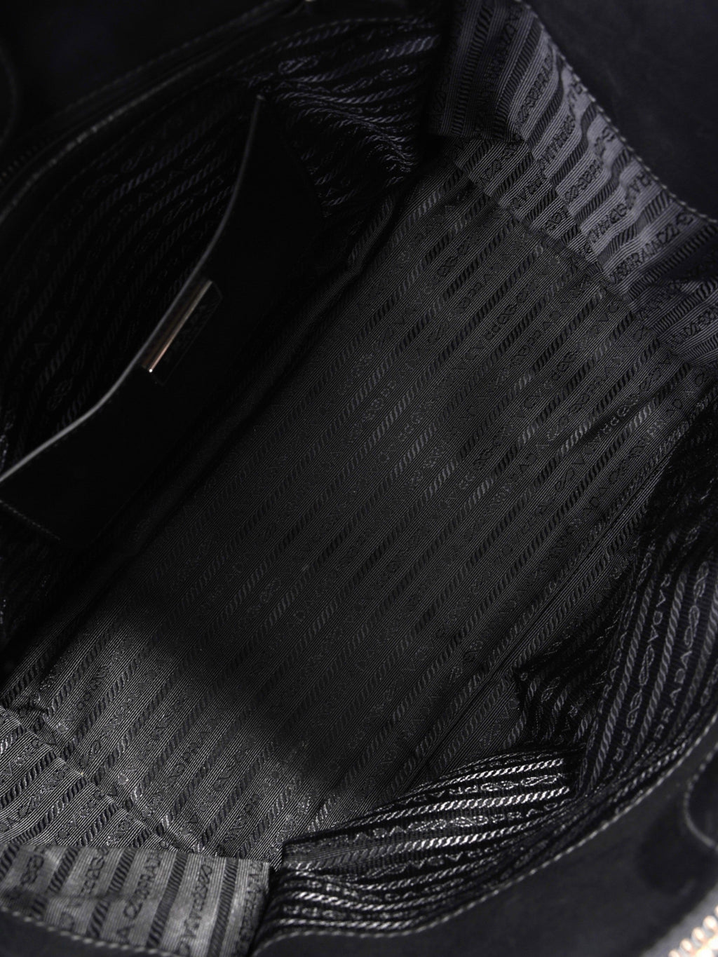 Prada Twin Pocket Tote Black Leather Medium