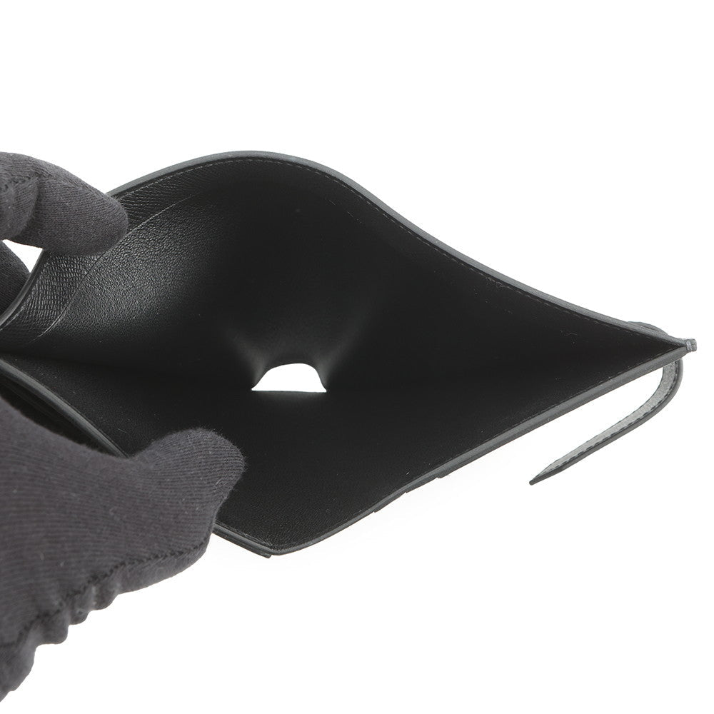 HERMES Bean compact Black Veau Madame