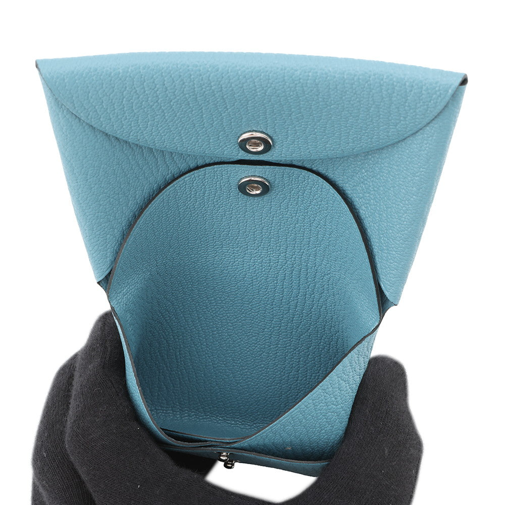 HERMES Calvi Duo New Blue Jean Chevre Myzore Goatskin