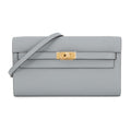 HERMES Kelly Wallet Long To Go Green Pantan Epsom