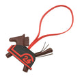 HERMES Rodeo Robeo 24 Terre / Capucines / Noir Lambskin Size PM