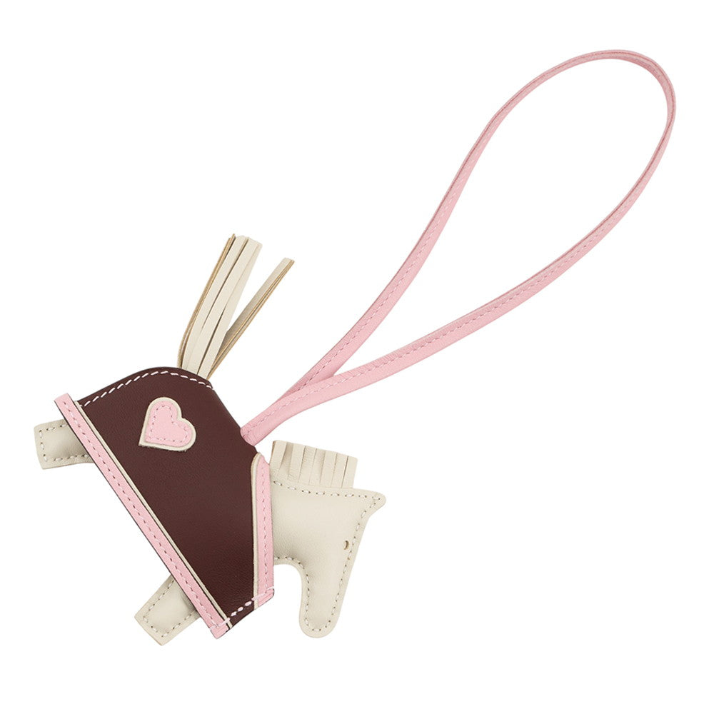 HERMES Rodeo Loveo Cool Craie/Terre/Rose Sakura Lambskin Swift Leather