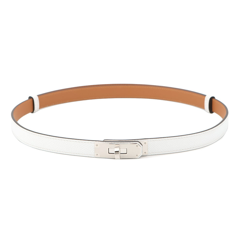 HERMES Kelly Belt White Epsom