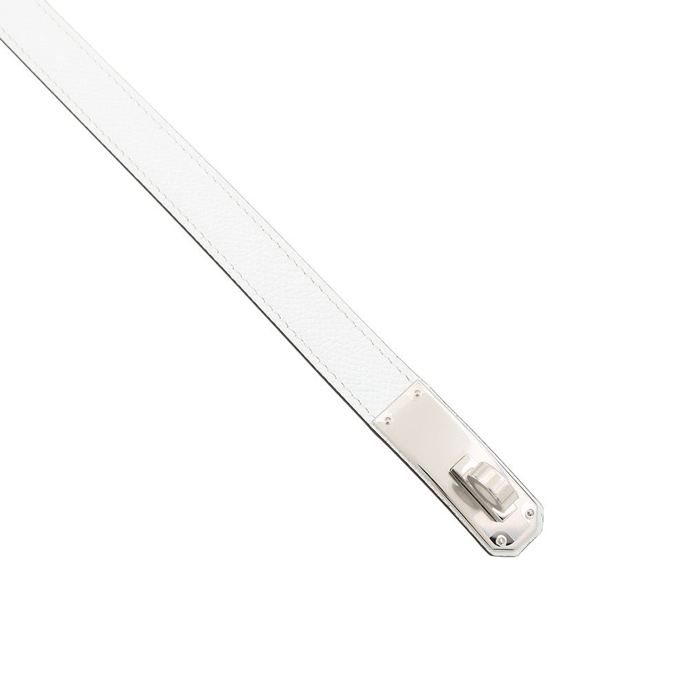 HERMES Kelly Belt White Epsom