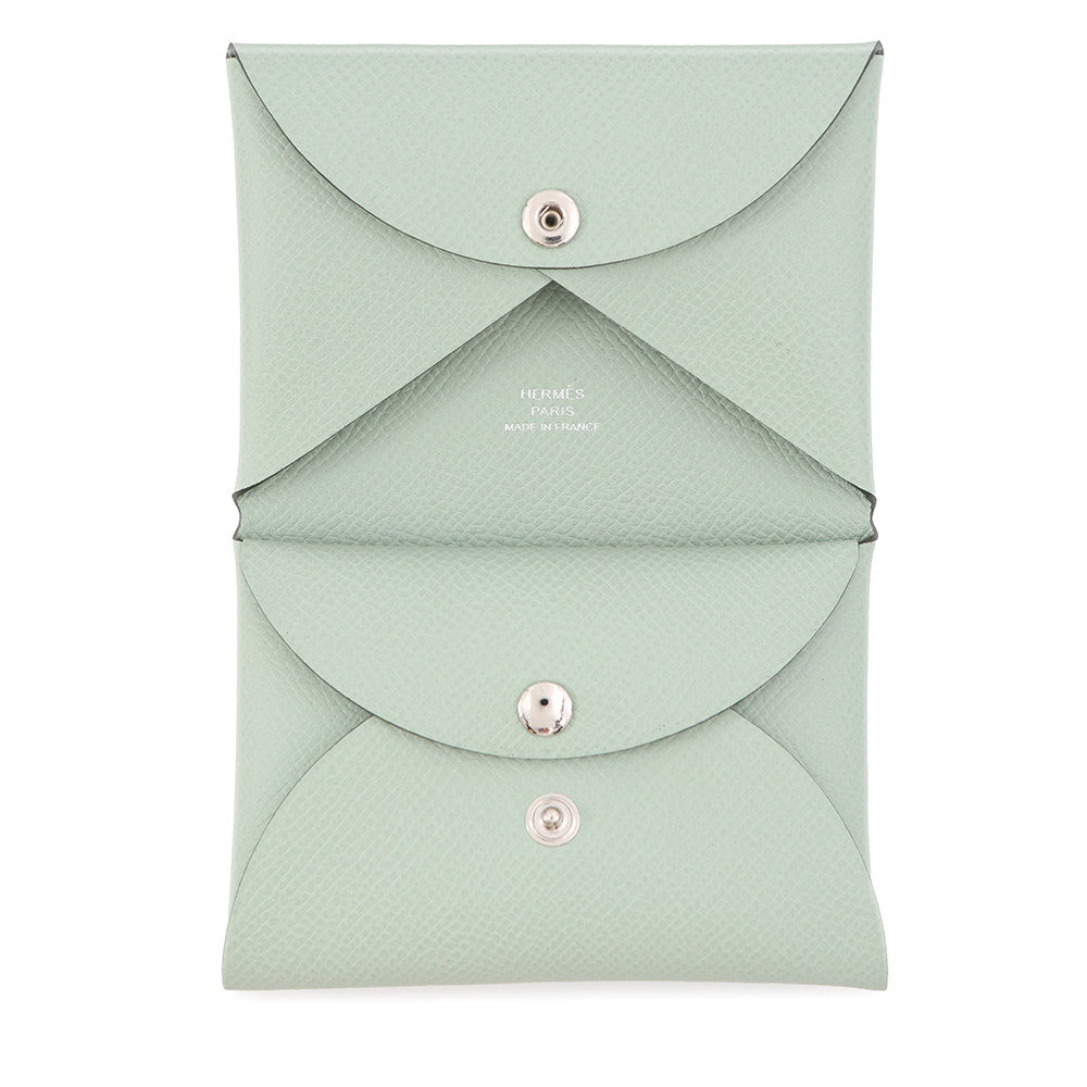 HERMES Calvi Duo Vert Fizz Epsom