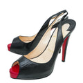 Christian Louboutin Black No Prive Slingback 37