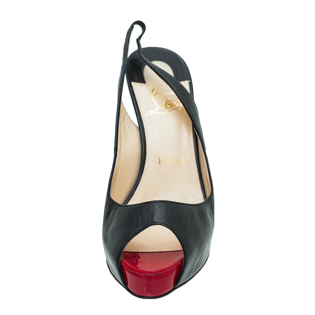 Christian Louboutin Black No Prive Slingback 37