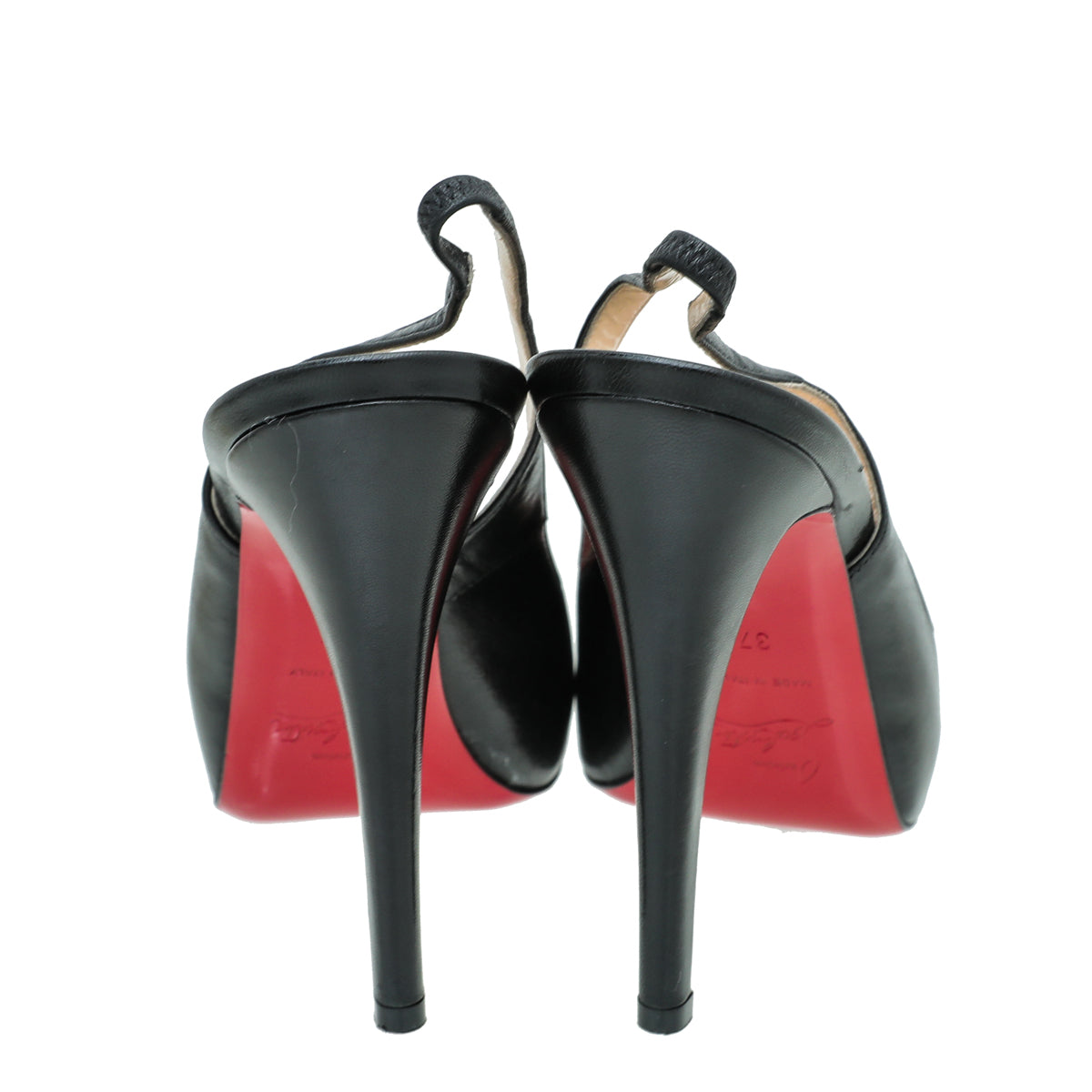 Christian Louboutin Black No Prive Slingback 37