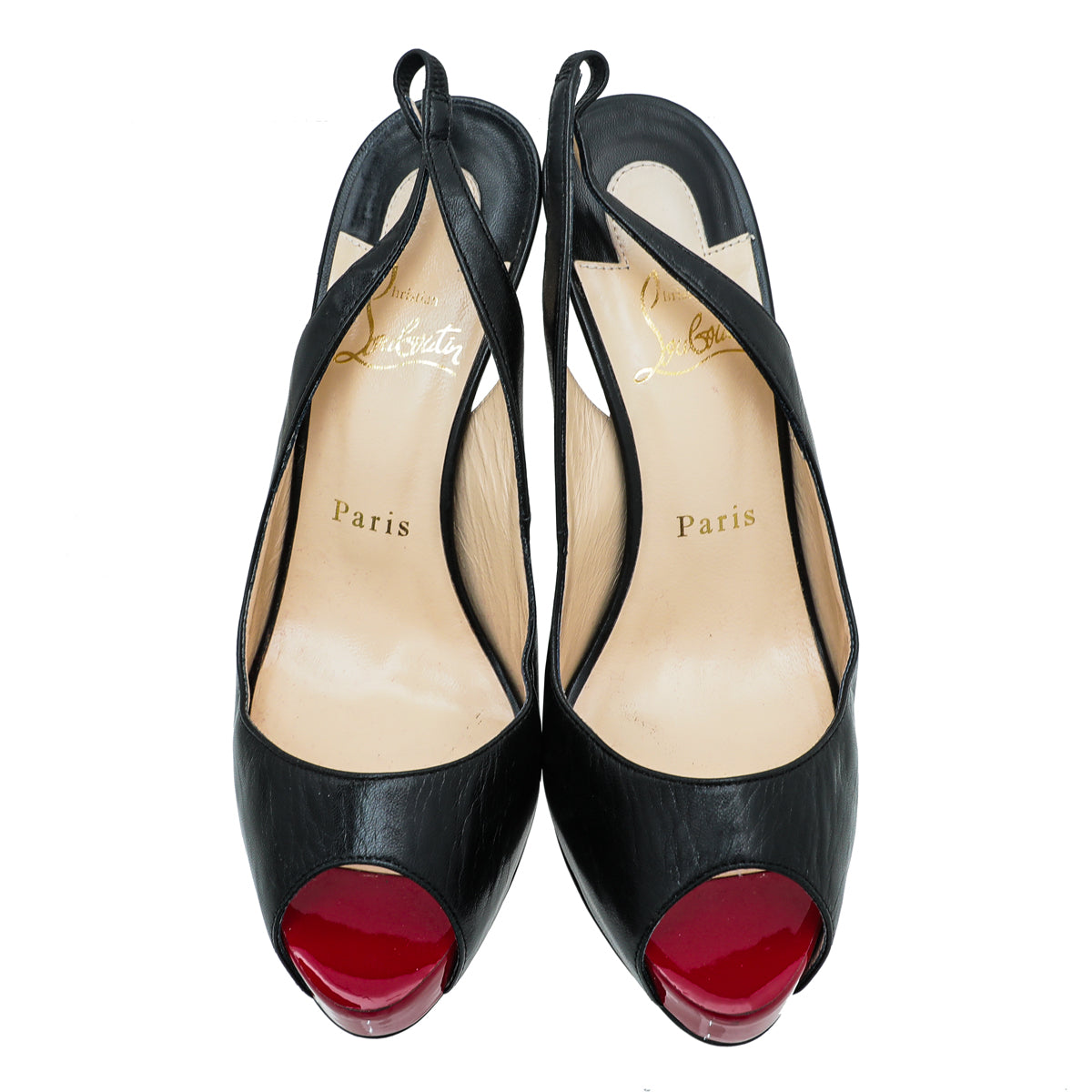 Christian Louboutin Black No Prive Slingback 37