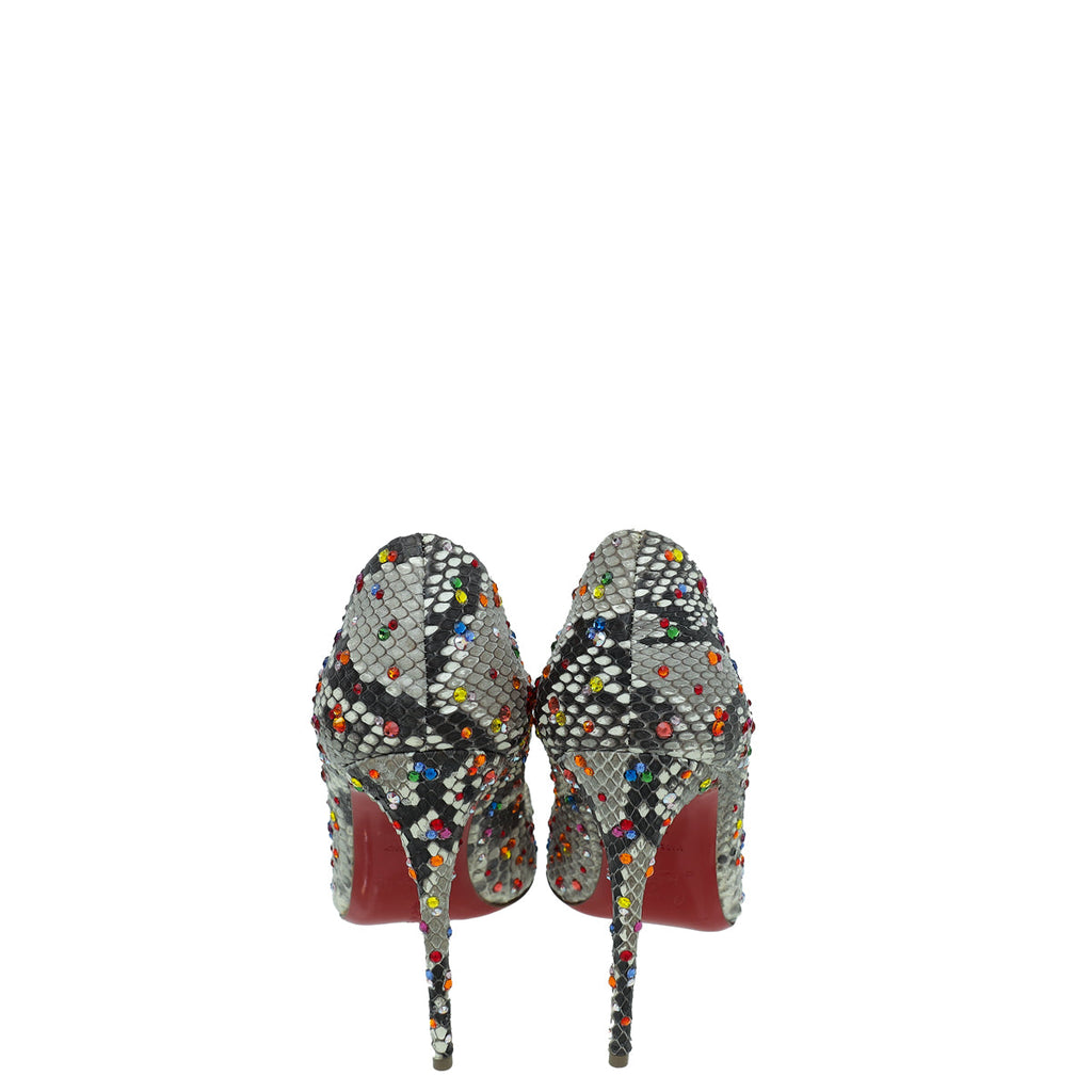 Christian Louboutin Grey Multicolor Python So Kate Clair De Lune Pumps 35.5
