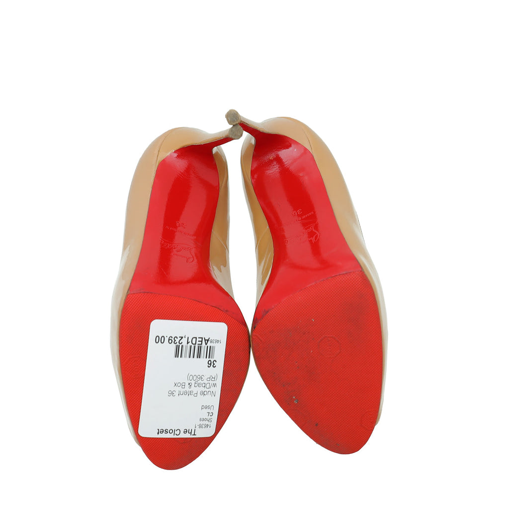 Christian Louboutin Nude New Very Prive 120 Pumps 36