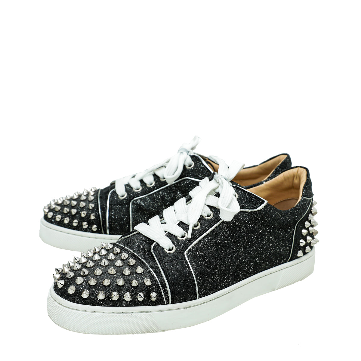 Christian Louboutin Metallic Black Spike Vieira 2 Sneaker 39