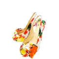 Christian Louboutin Multicolor Satin Vendome Sling Nodo 120 Bouquet 38