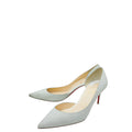 Christian Louboutin Silver Glittered Iriza Pumps 37.5
