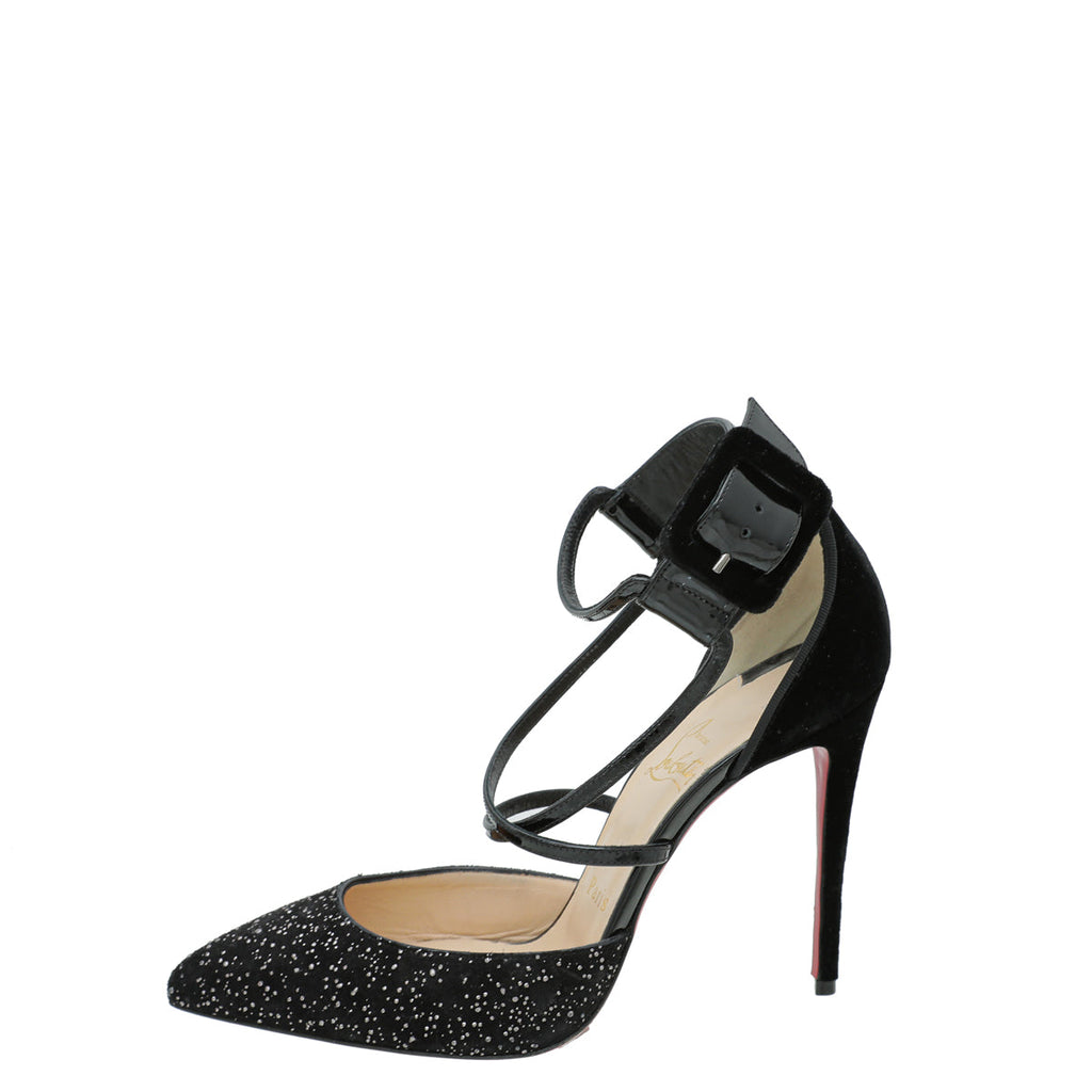 Christian Louboutin Black Velvet Suzanna 100 Pumps 38