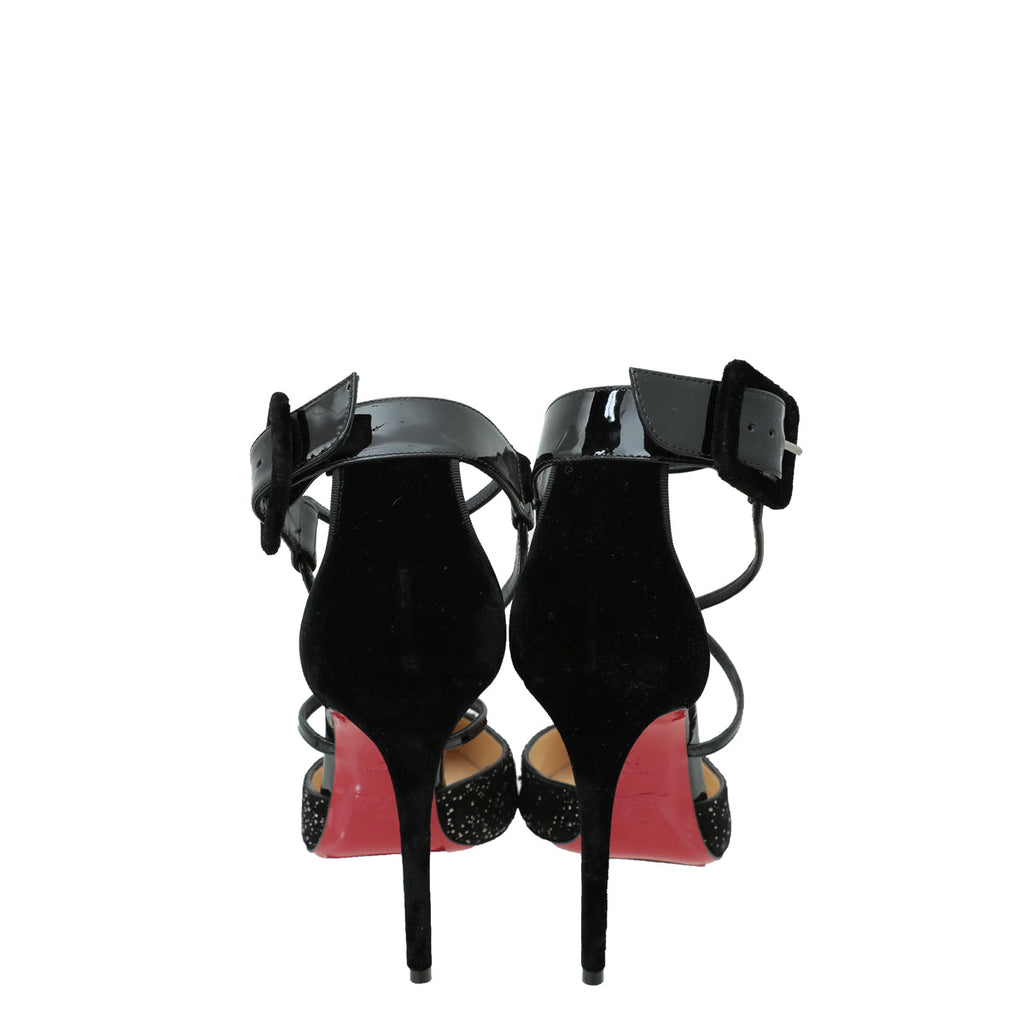 Christian Louboutin Black Velvet Suzanna 100 Pumps 38