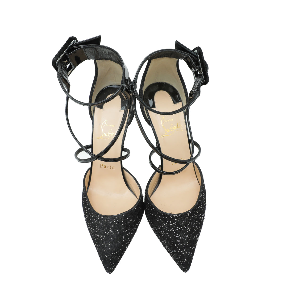 Christian Louboutin Black Velvet Suzanna 100 Pumps 38