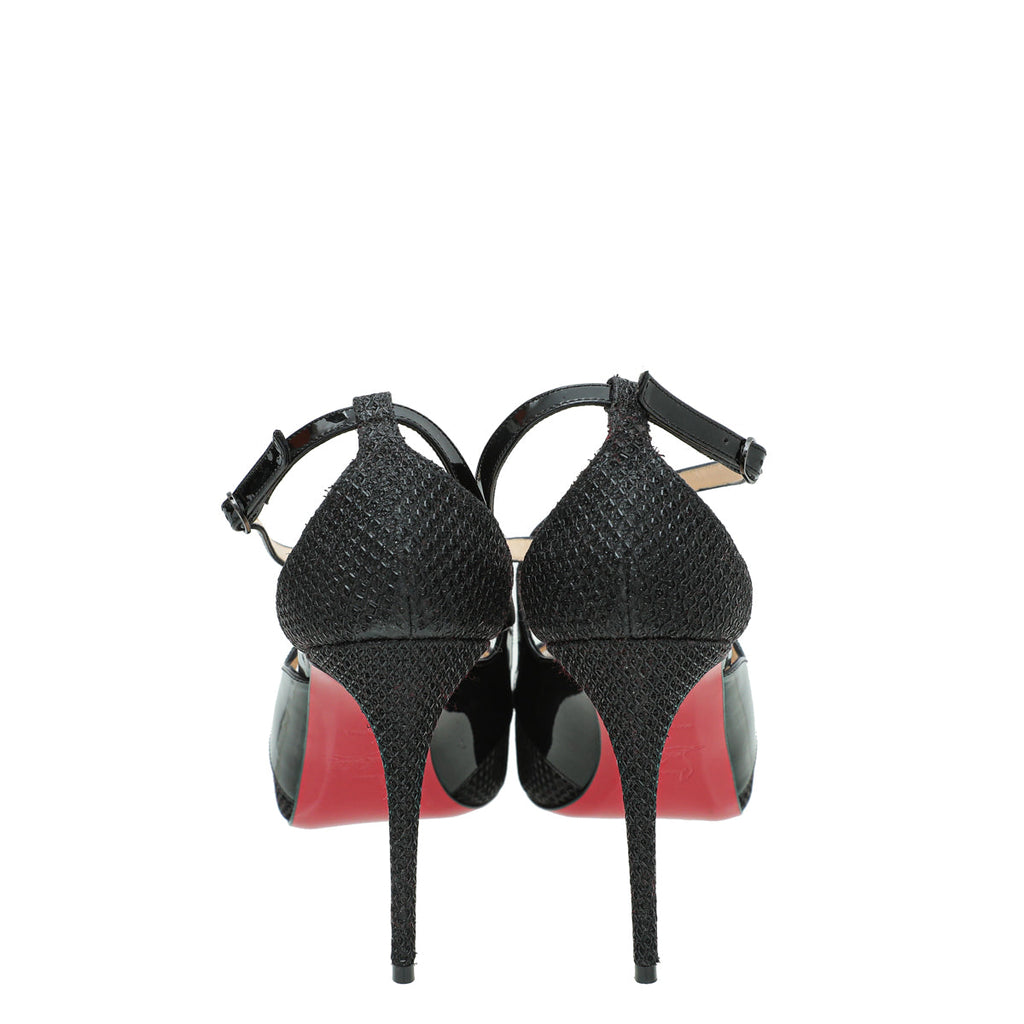 Christian Louboutin Black Mesh Mariacar 120 Pumps 39