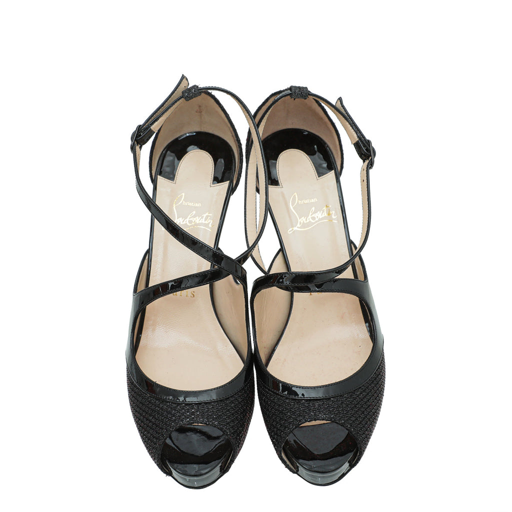 Christian Louboutin Black Mesh Mariacar 120 Pumps 39