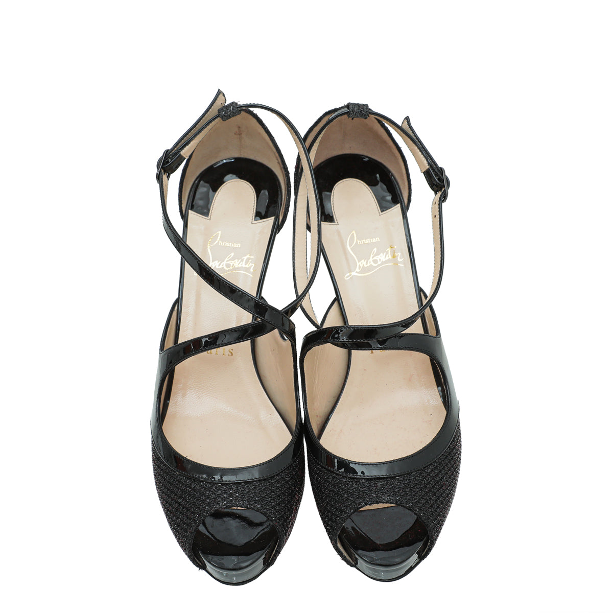 Christian Louboutin Black Mesh Mariacar 120 Pumps 39