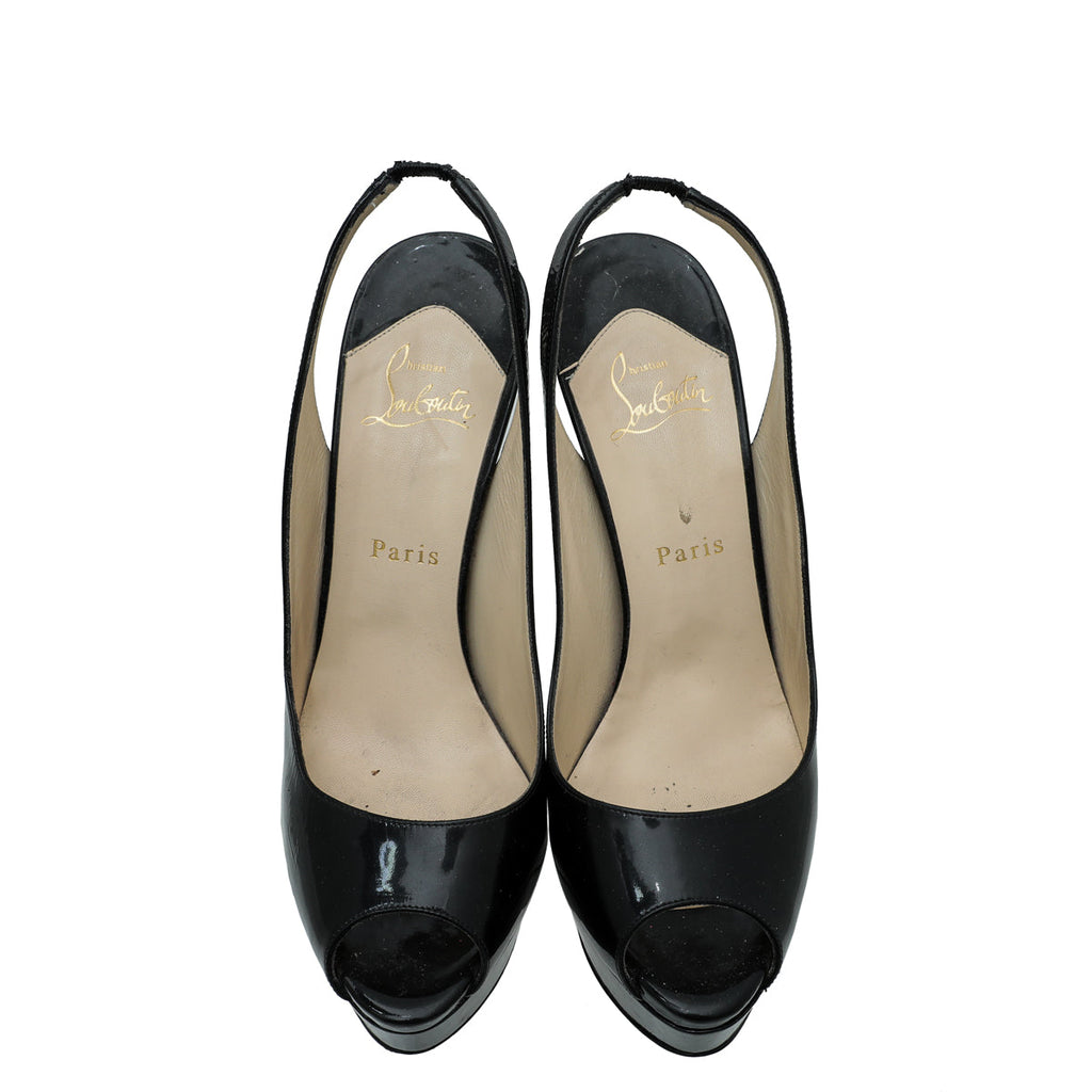 Christian Louboutin Black Lady Peep 150mm Pump 40
