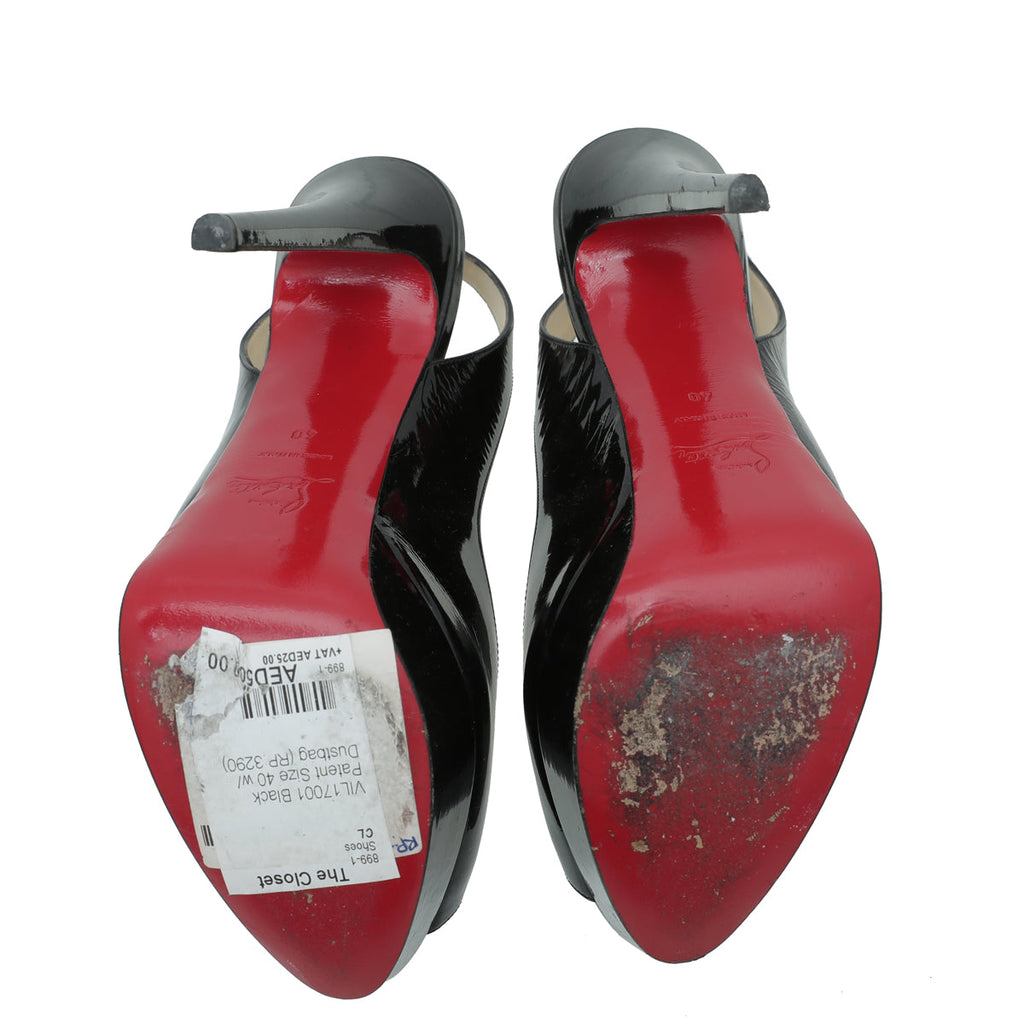 Christian Louboutin Black Lady Peep 150mm Pump 40