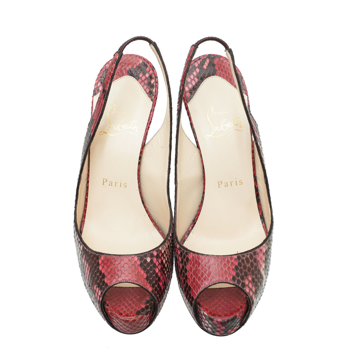Christian Louboutin Bicolor Python No Prive 120 Pump 36.5