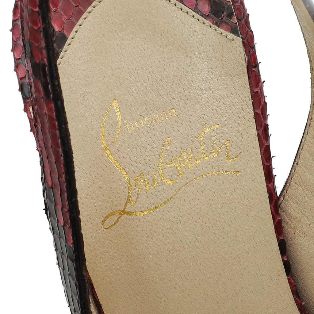 Christian Louboutin Bicolor Python No Prive 120 Pump 36.5