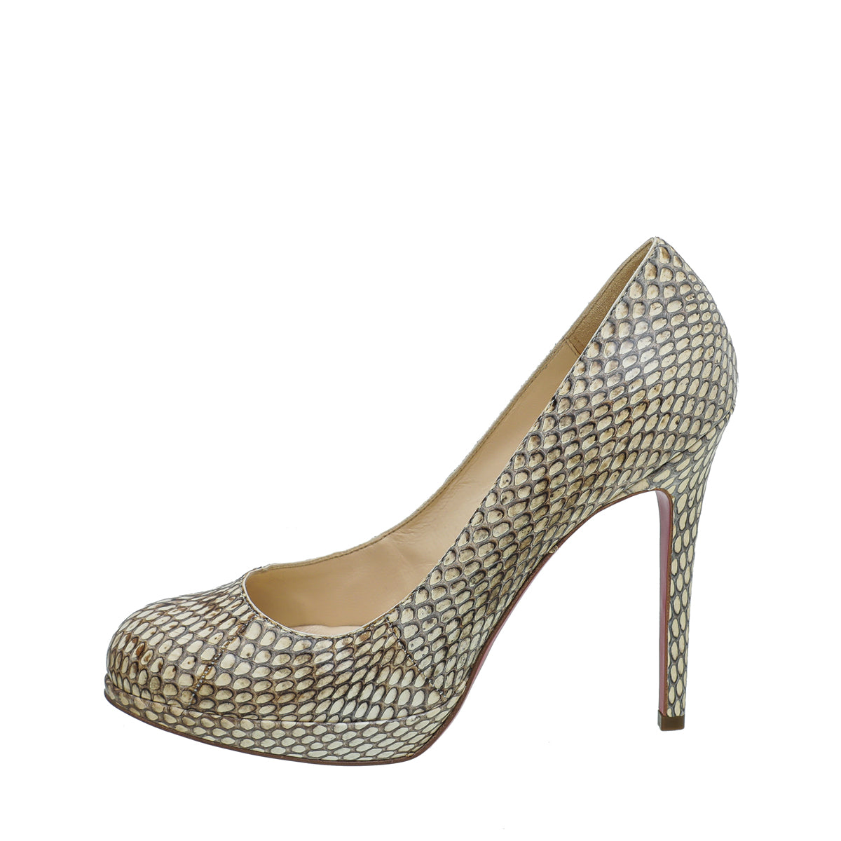 Christian Louboutin Beige Python New Simple Pump 36.5