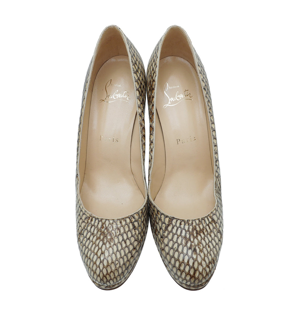 Christian Louboutin Beige Python New Simple Pump 36.5