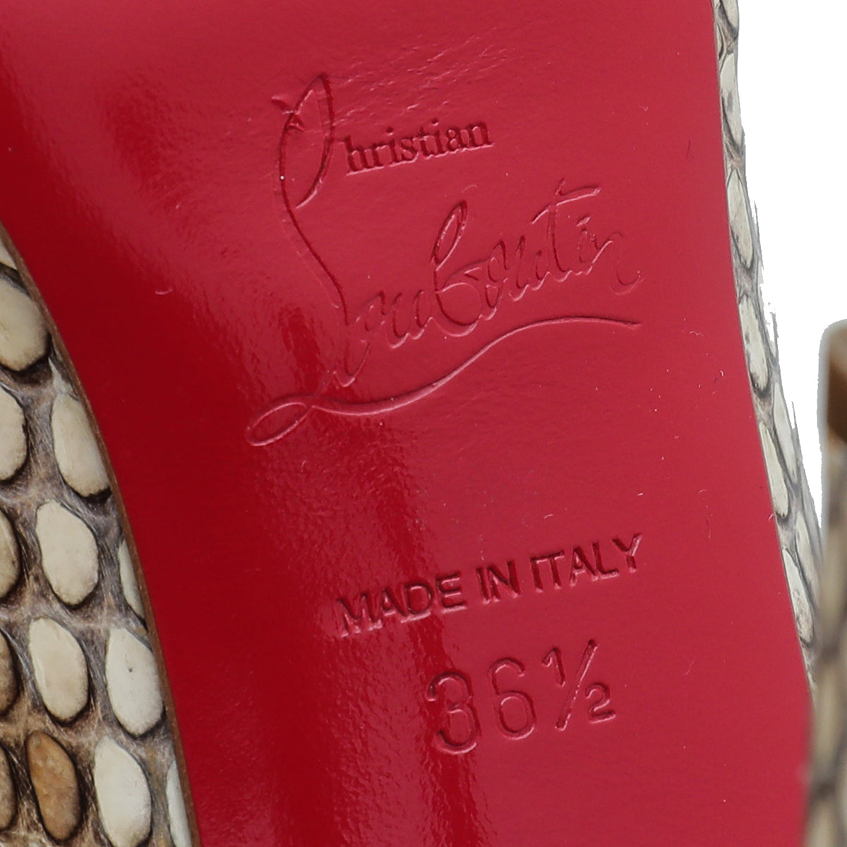 Christian Louboutin Beige Python New Simple Pump 36.5