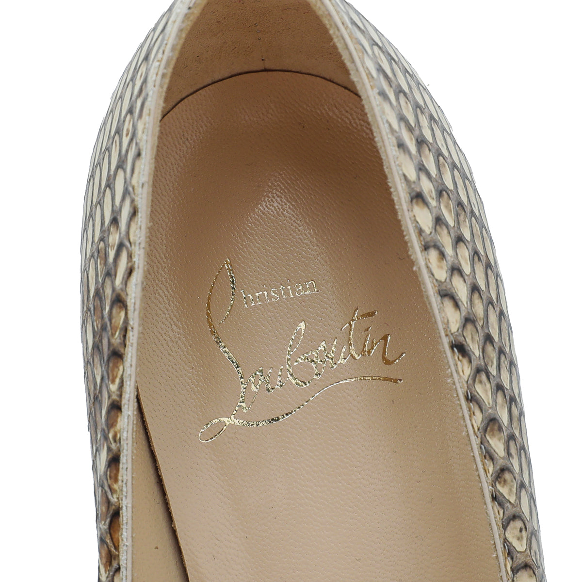 Christian Louboutin Beige Python New Simple Pump 36.5