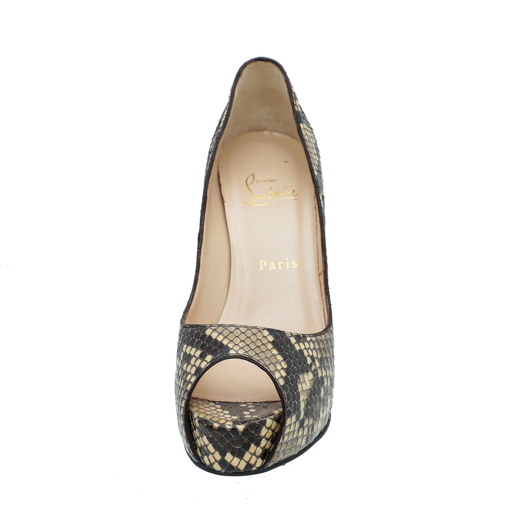 Christian Louboutin Bicolor Python New Very Prive Pump 36