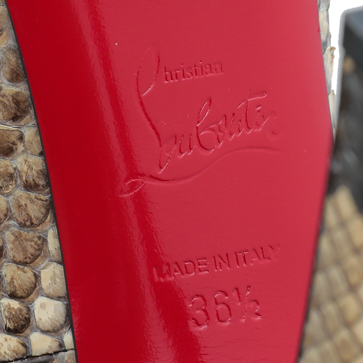 Christian Louboutin Bicolor Python New Very Prive Pump 36