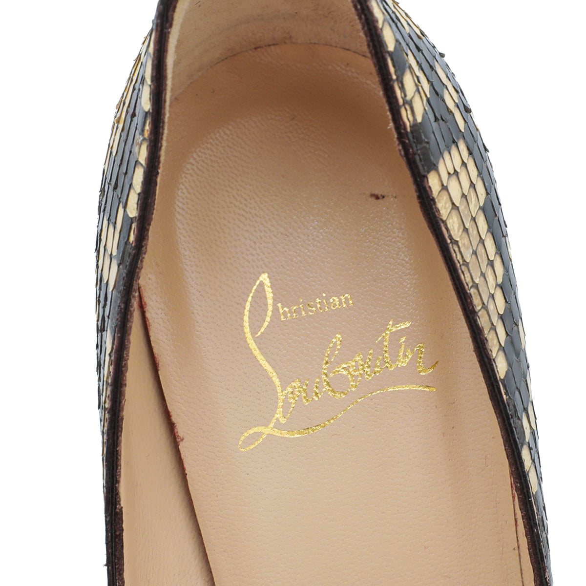 Christian Louboutin Bicolor Python New Very Prive Pump 36