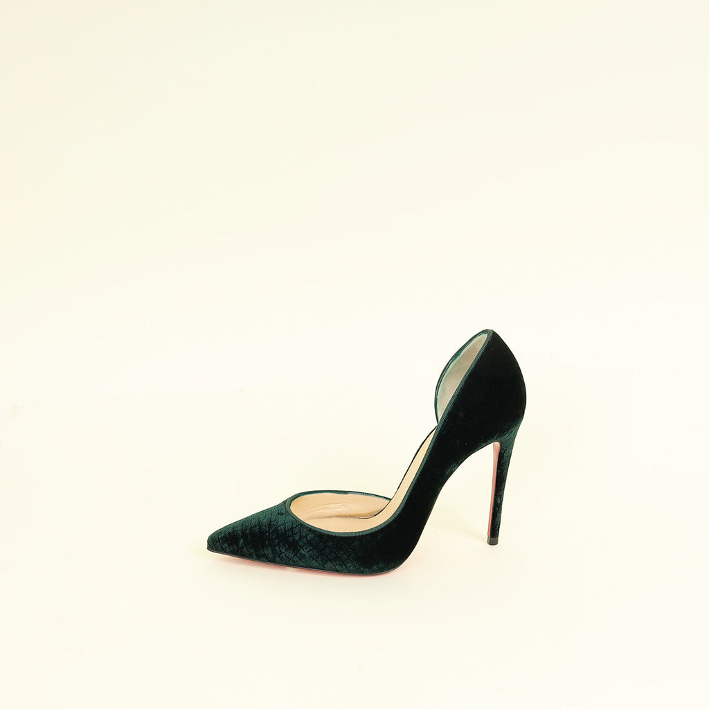 Christian Louboutin Verde Green Velvet Iriza Pump 36.5