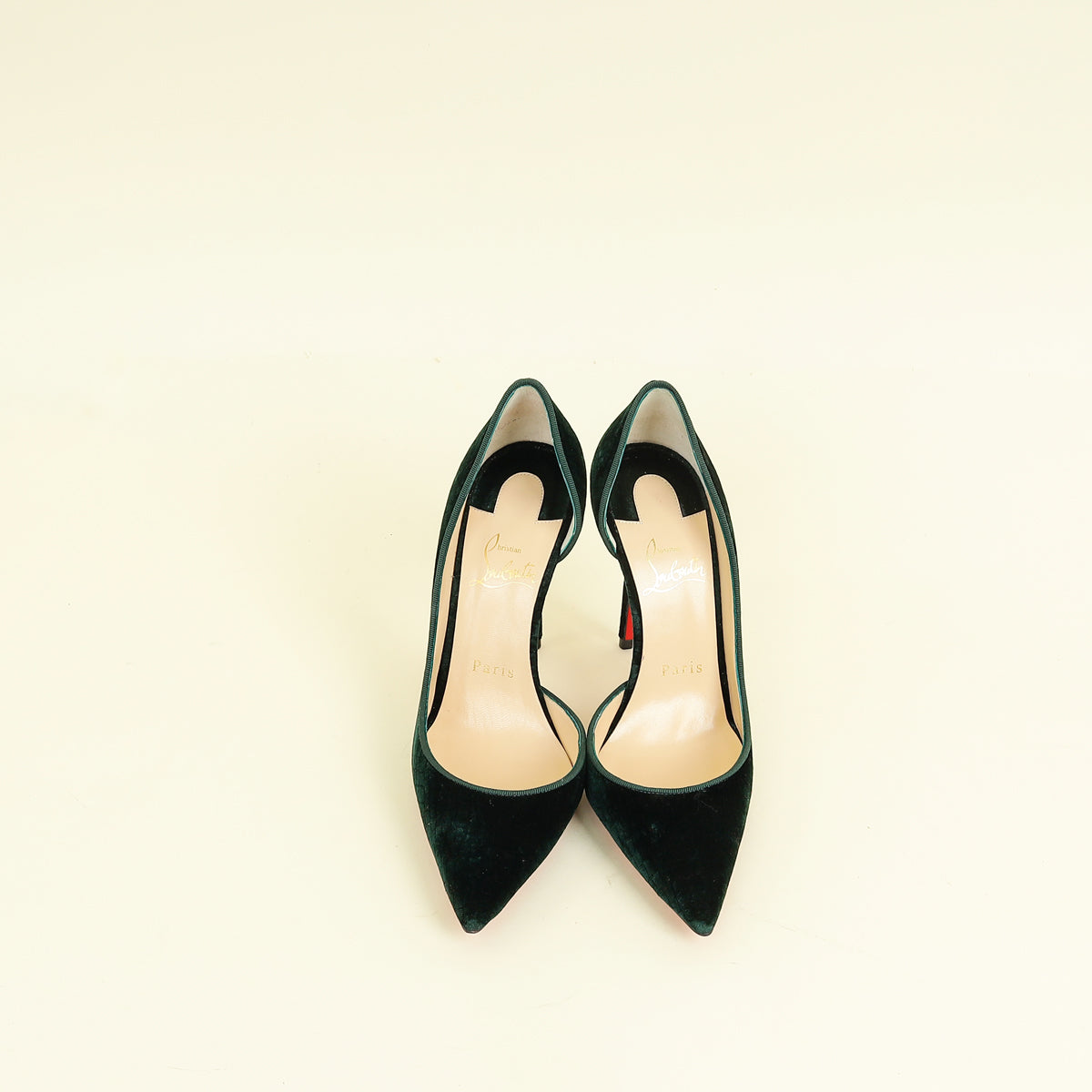 Christian Louboutin Verde Green Velvet Iriza Pump 36.5