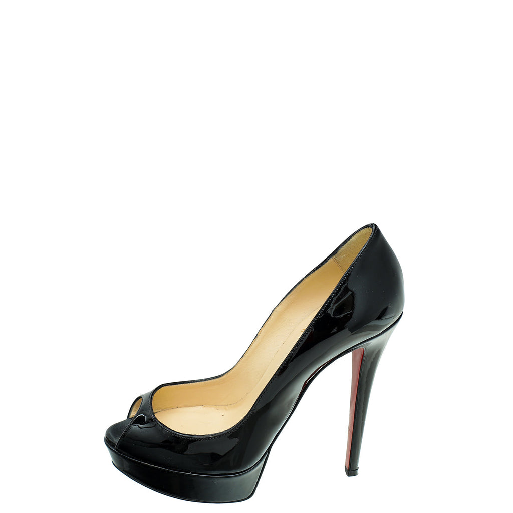 Christian Louboutin Black Lady Peep 120 Pumps 37.5
