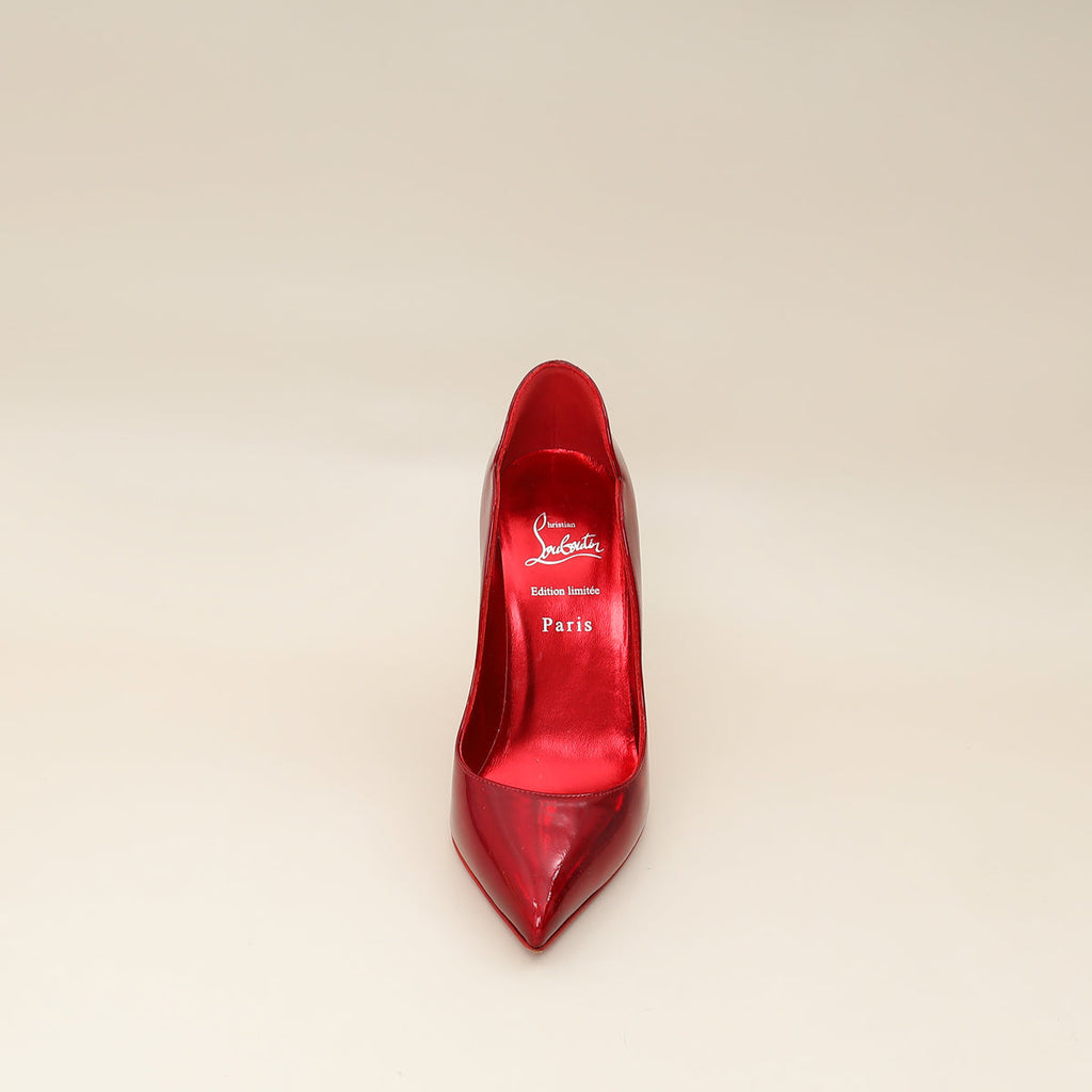 Christian Louboutin Red Hot Chick w/ Crystal Studs Sole Pump 37