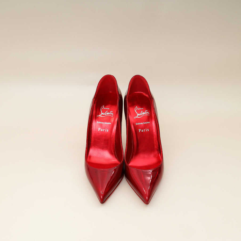 Christian Louboutin Red Hot Chick w/ Crystal Studs Sole Pump 37