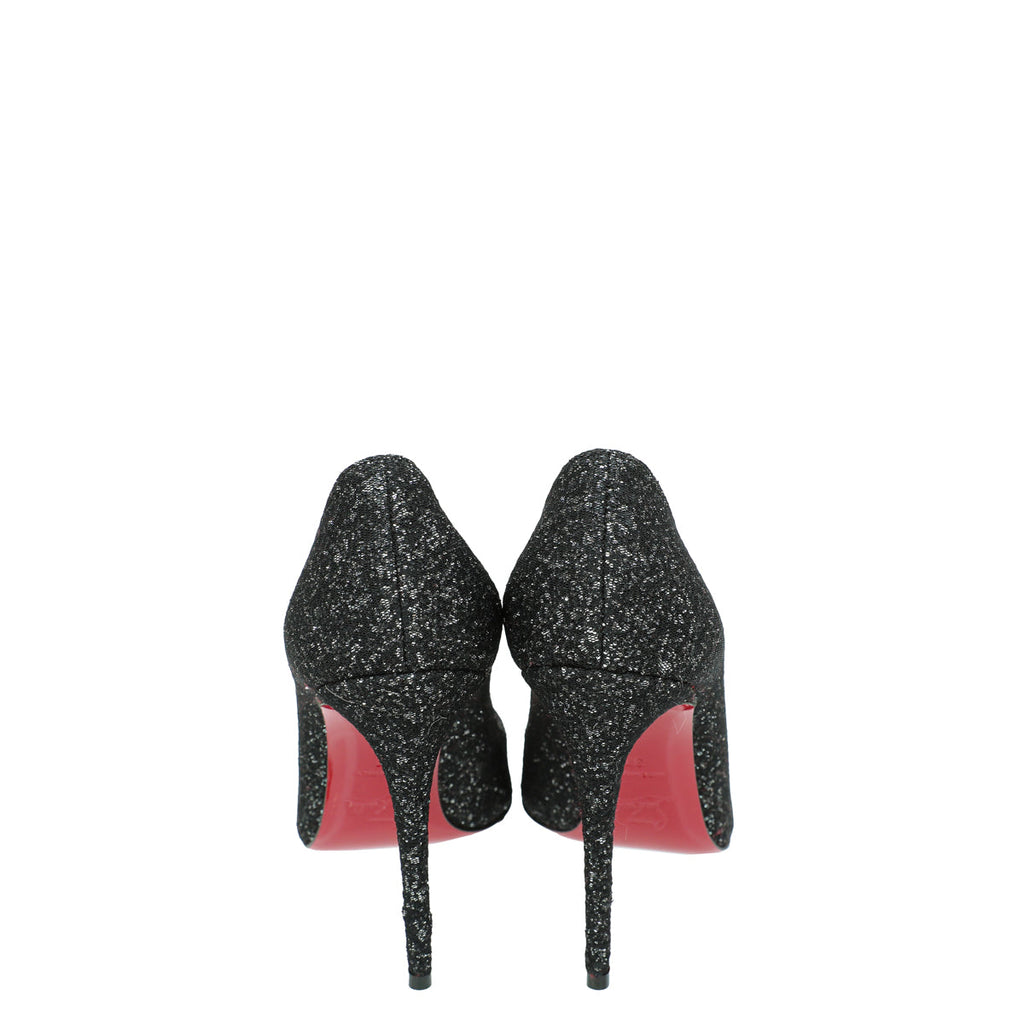 Christian Louboutin Bicolor Mesh Glittered Pigalle Pumps 37