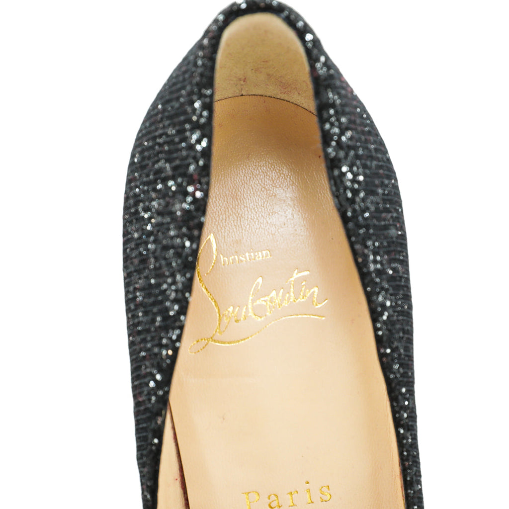 Christian Louboutin Bicolor Mesh Glittered Pigalle Pumps 37