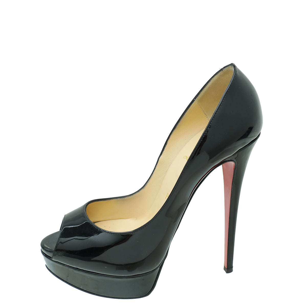 Christian Louboutin Black Lady Peep 150 Pump 38