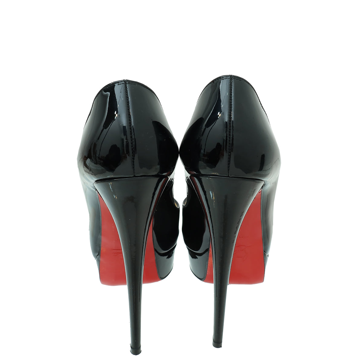 Christian Louboutin Black Lady Peep 150 Pump 38