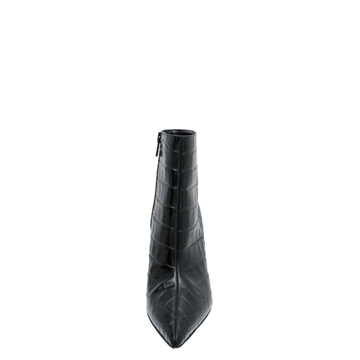 Christian Louboutin Black Croc Slimini Embossed Ankle Boots 38