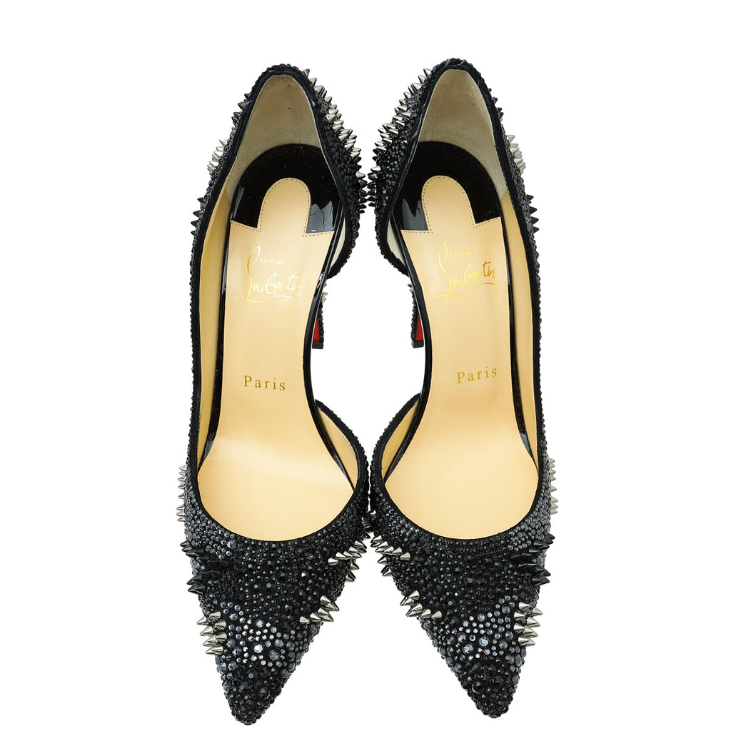 Christian Louboutin Black Iriza Bling Bling Studs Pump 39