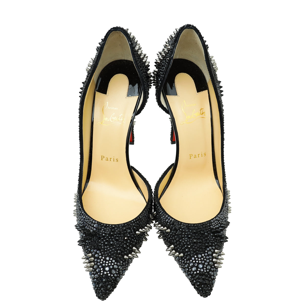 Christian Louboutin Black Iriza Bling Bling Studs Pump 39
